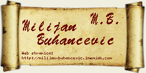 Milijan Buhančević vizit kartica